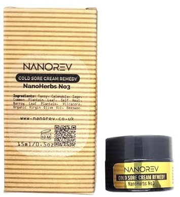 Nanorev Cold Sore Cream Treatment Lip Balm with NanoHerbs No3 Formula 15ml
