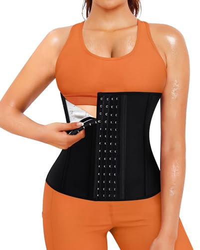 Junlan Fascia Addominale Dimagrante Donna Pancera Dimagrante Hot Thermo Sudore Waist Trainer Donna Fascia Pancia Dimagrante Sauna Snellente per Dimagrire (XXL, Nero)