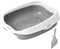 Fonowx Katzentoilette mit Schaufel, Katzenklo Offen mit Hohem Rand Groß, Katze WC, Katzensandkasten rutschfest, Schalentoilette Katze ohne Deckel, Cat Litter Tray für Kätzchen, Grau S 42x29x14cm