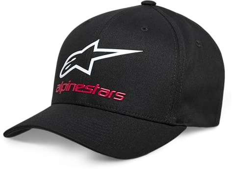Alpinestars Herren ORIGINAL Logo Flexfit HAT Baseballkappe, Schwarz/Weiß/Rot, L/XL