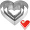 Gohytal Stampo per dolci a forma di cuore, 10/15/20 cm, set di 3 anelli per torte, in acciaio inox, per decorazioni torte, biscotti, torte, torte, vacanze, matrimoni, feste