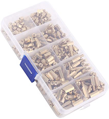 M3 Brass Standoffs Hex Female Standoff Set for Motherboard - Durable and Rust Resistant, Assorted Sizes in Convenient Plastic Box