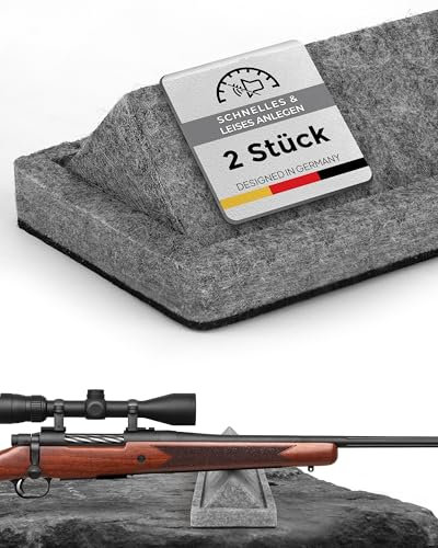 Schützenfilz® Gewehrauflage - 2 Stück - Präzision für Jäger und Sportschützen - für Hochsitz und Schießstand - die handliche Alternative zum Zweibein