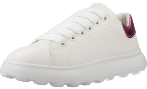 Geox J PUFFYPOP Girl A Sneaker, White/Fuchsia, 38 EU
