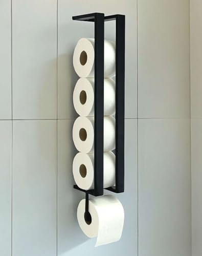 DanDiBo Toilettenpapierhalter Schwarz Wand Metall 96610 Toilettenpapier Aufbewahrung Klopapierhalter Toilettenrollenhalter WC Rollenhalter Ersatzrollenhalter