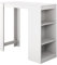 MB Muebles Bonitos, Mesa Alta Bar Kyra con 3 Estantes, Barra Cocina de Estilo Moderno, Melamina Mate, Blanco, 110x103x50 cm