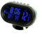 HpLive 12V Digital Auto Uhr Thermometer für innen außen, Voltmeter für Autobatteriespannung, Hygrometer Wetter(blue)
