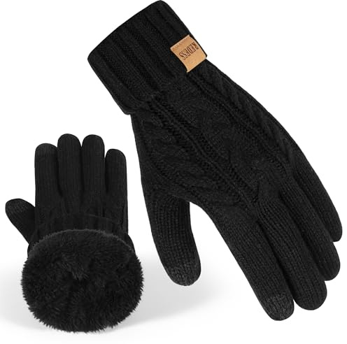 REDESS Winterhandschuhe für Frauen Thermal Warm Knit Fleece Lined Touchscreen Texting Handschuhe für kaltes Wetter