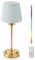 EGOBASIC Akku Tischlampe Aufladbar mit Fernbedienung, Kleine Tragbare Tischlampe Kabellos mit Timing, Dimmbar 12 RGB Farben, Esstisch Wohnzimmer Schlafzimmer Leinen Bedside Lamp Touch Dimmable