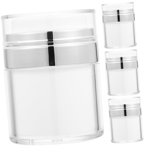 IWOWHERO 4 Pièces pot de vide crèmes pot airless de bouteilles cosmétiques pressure cooker casserole pression contenant de voyage cosmétique sous vide pots de voyage pp