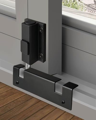 Glass Sliding Door Lock, Black Sliding Door Foot Lock, Sliding Patio Door Security Lock, Slider Door Lock, Sliding Door Stopper, Child Safety Lock for Sliding Doors, Extra Security
