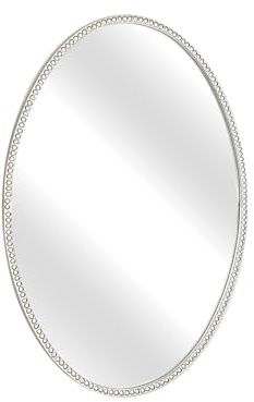 ESPEJO METAL PLATEADO OVAL CORDON