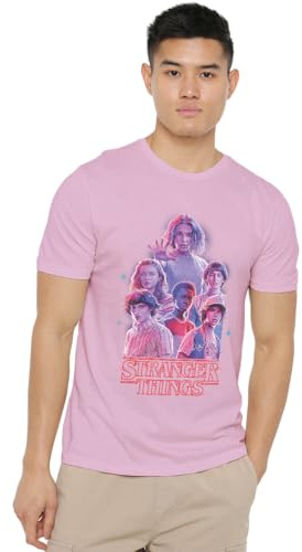 Stranger Things Pink Glow Group Unisex T Shirt