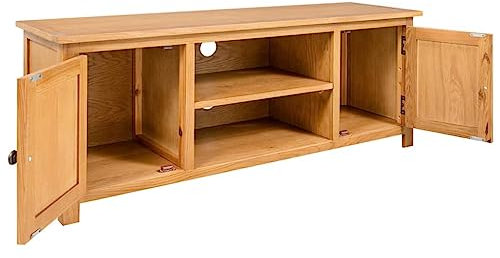 HEFZGDB TV-Schrank 110x35x44 cm Massivholz Eiche Tv Unterschrank Tv Lowboard Couchtisch Beistelltisch für Erholungsraum Wohnbereich Schlafzimmer Gästezimmer