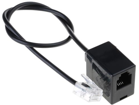 XFUYI Cable Adaptador conversor RJ45 a RJ11, Conector de línea telefónica a Ethernet, Cable RJ45 8P8C Macho a RJ11 6P6C Hembra