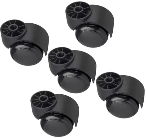 X1NGFU 5 Stück Universal Bürostuhl Rollen ohne Stifte,Hartbodenrollen,Ersatz Drehstuhlrollen 50mm Möbelrollen,Kratzerfrei und Leise,für Hartholz Fußböden,Teppich,Laminat (Black)