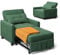 Xbro Schlafsessel mit Bettfunktion, Schlafsofa 3-in-1-Convertible-Stuhl-Bett, Verstellbares Schlafsofa mit Kissen und Tasche, Sessel mit schlaffunktio für kleine Wohnung (Grün)