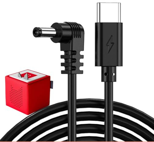 Mellbree Ladekabel für Toniebox mit Kabelschneider - Kompatibel mit Tonie Box 9V Ersatz Original USB C Ladegerät für Toniebox Audio Player Ladekabel (USB C auf DC, Schwarz)