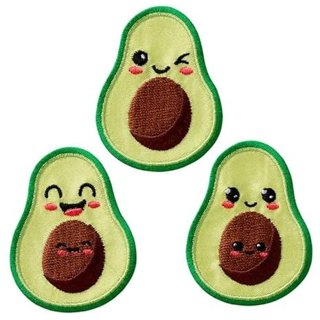 Mono-Quick 18162 Create Avocado Applikation, Bügelbild, Patch, Aufnäher, Aufkleber 3er Set