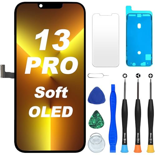 DIGI4U Soft OLED Screen Replacement for iPhone 13 Pro, 6.1'' 120Hz COP Display NOT LCD, 1:1 Window & Resolution & Thickness, Temp Control, with Repair Kit for iPhone 13 Pro Screen Replacement