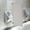 Urinal Trennwand, 40 * 90cm Schamwand WC, Wandmontage Männer Urinal Trennwände, Urinalwand WC Sichtschutz für öffentliche Orte, Schulen, Büros (Abgeschrägter Winkel)