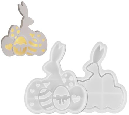 Juego de moldes de silicona para hacer huevos de Pascua y siluetas de conejos