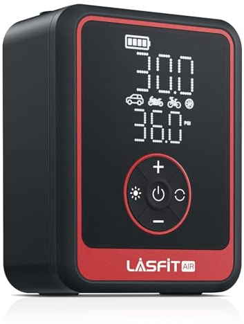 LASFIT CR1 Pro - Compresor de aire portátil de neumáticos [3 inflados rápidos] Bomba de aire de 150 PSI para neumáticos de automóvil, inflador eléctrico de neumáticos con manómetro digital