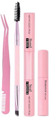 Lash Bond And Seal Kit 4pcs | Waterproof Strong Hold Individual Eyelash Glue for Women and Men | Cluster Lashes Glue, Remover, Tweezers & Portable Brush