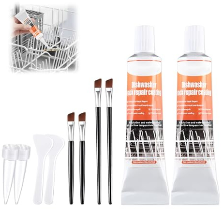 2 Stück 50ML Spülmaschinenkorb Rost Reparatur, Rostschreck für Spülmaschine-Flüssige Gummibeschichtung Weiß, Geschirrspüler-Korb Reparatur Gummi, Spülmaschine Rostschreck Dichtungsmasse Wasserdicht