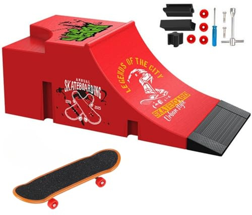 TriUnytion Finger Skateboard und Rampe Zubehör Set, Mini Fingerboard Park Kit DIY Deck Truck Fingerskateboard Rampe Kit für Jungen und Mädchen Geschenk (C)