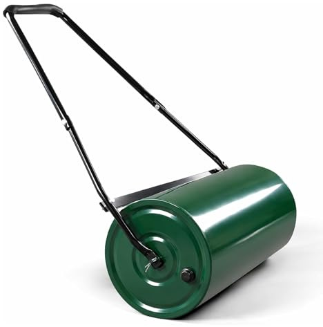 BreezTerra Rasenwalze 50L, Breite 60cm, Durchmesser 32cm, rasenlüfter Walze | befüllbar mit Sand oder Wasser, Ausgestattet mit einem gepolsterten Griff, Für verschiedene Rasenarten geeignet