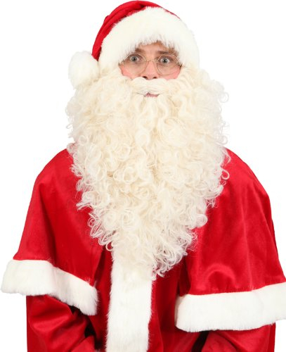 Weihnachten Nikolaus Perücke + Bart Luxus weiß