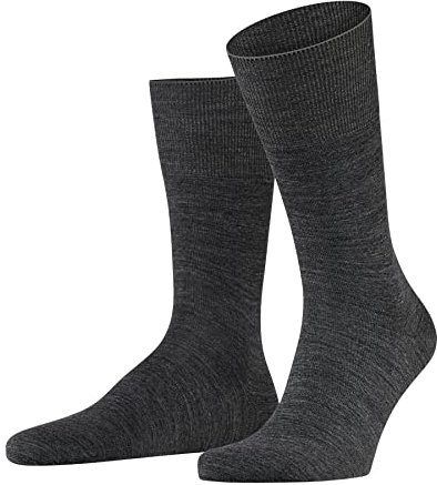 Falke Airport M So lana cotone tinta unita 1 paio, Calzini Uomo, Grigio Dark Grey 3070, 45-46