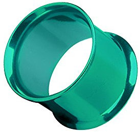 Piercingfaktor Flesh Tunnel Ear Plug Ohr Piercing Tribal Double Flared Plug aus Edelstahl 12mm Grün