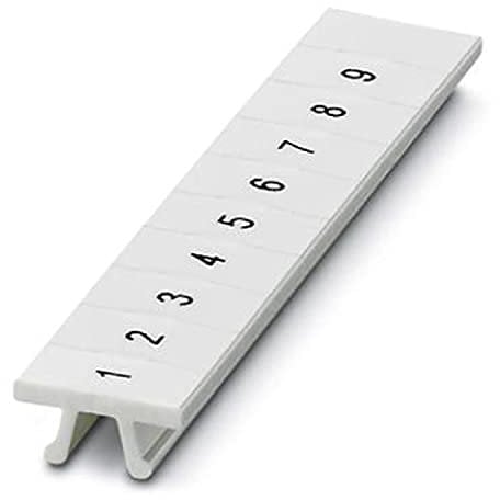 PHOENIX CONTACT ZB 5,LGS:1-9 Zackband, 4.2mm für Klemmenbreite, 5.15 mm x 10.5 mm Schriftfeldgröße, 10 Einzelschilder, Weiß, 10 Stück