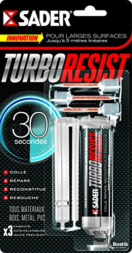 Sader Turbo Resist Colle de Réparation Seringue 10G Blanc