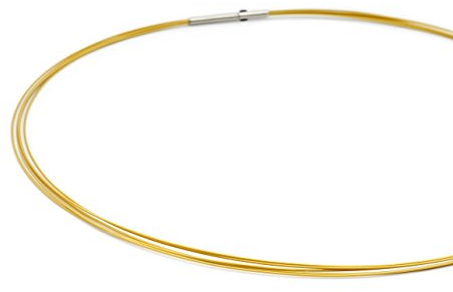 Heideman Halskette Damen Linea 5 aus Edelstahl Gold farbend matt Kette für Frauen mit Doppeclip Verschluss Collier für Charms und Schmuck Anhänger Länge 49cm