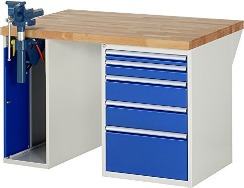 Rau 03 7511A2-129B4S.11 Werkbank Serie 7000-Baukasten-Bauweise, Lichtgrau/Enzianblau
