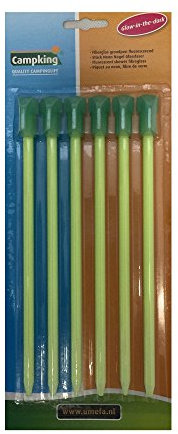 CampKing 6 Glow-in-The-Dark-Heringe aus Fiberglas, Ultraleicht, sehr stabil, Leuchtend, 20cm lang