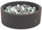 KiddyMoon 90X30cm/200 Bolas ∅ 7Cm Piscina De Bolas para Ninos Hecha En La UE, Gris Os:Blanco/Gris/Menta