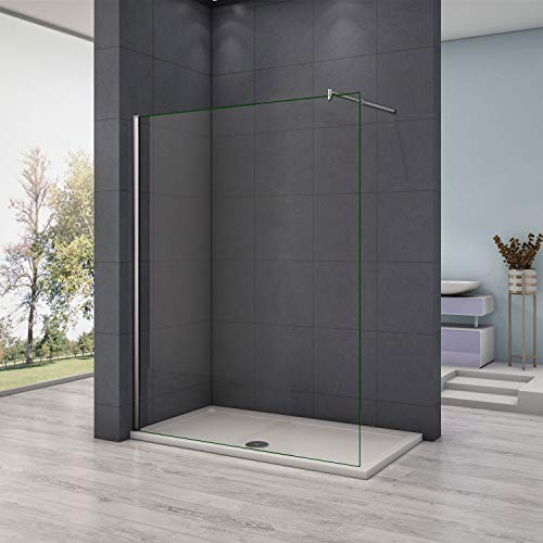 AICA paroi de douche 140x200cm en 8mm verre anticalcaire paroi latérale douche italienne