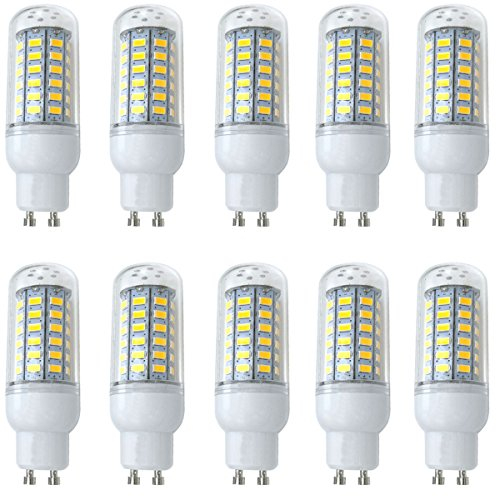 Aoxdi 10 Stück GU10 LED Lampen 8W, Warmweiß, 56 SMD 5730 LED Leuchtmittel mit GU10 Fassung Energiesparende Birne, AC220-240V