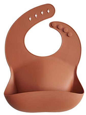 mushie silikon bib für Kinder | Lätzchen mit Auffangschale | BPA frei wasserdicht | Abwaschbar Lätzchen mit verstellae Passform | Sichere & Hochwertige für Kleinkinder & Baby | Clay