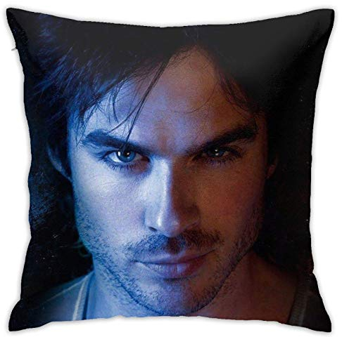 AOOEDM Damon Salvatore Memy Quadratischer Kissenbezug Beidseitig bedruckter Kissenbezug für Sofa Schlafzimmer 18x18 Zoll