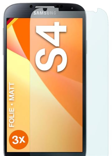 moex FlexProtect matte Schutzfolie für Samsung Galaxy S4 Displayschutz Folie matt gegen Reflexionen, Anti Reflex Handyfolie mit Sonnenschutz, Kompatibel mit jeder Handyhülle, 3 Stück