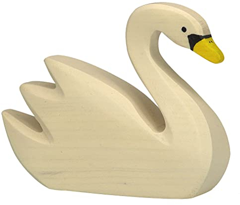 cama24com Holztiger Schwan Holzfigur Tierfiguren mit Palandi® Sticker