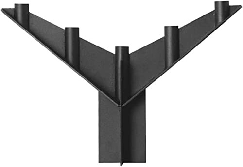 ksamwjf Desktop Candlestick V Type 5-armed Concise Candle Holder Black Cast Iron Candelabra American Creative Decorative Ornaments, for Villa Model Room Dining Table | Height: 28.3cm