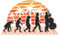 Cello Notizbuch: Cello Evolution Sunset Cellist Cellospieler / 6x9 Zoll / 120 linierte Seiten