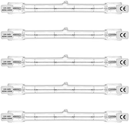 VINBE ECO HaloLine Halogenröhre, Sockel R7S, T3 Halogenröhrenlampe, 230V, 230W=300W, 118 mm, warmweiß - 2800K (5 Stück)