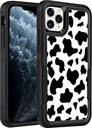 LOQUPE Designed for iPhone 11 Pro Max Case, Heavy-Duty Tough Rugged Lightweight Slim Shockproof Protective Case for iPhone 11 Pro Max 6.5 Inch,Women Girls,Cute Cow Print